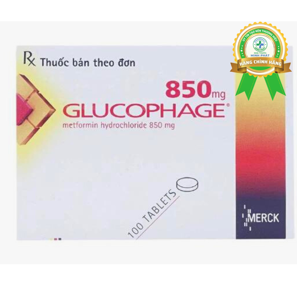 Thuốc Glucophage 850mg Merck điều trị tiểu đường (5 vỉ x 20 viên)